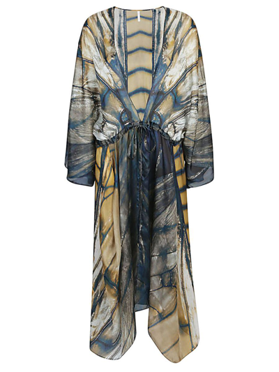 Mona Swims Silk Beach Cover-up Kimono In Multicolour