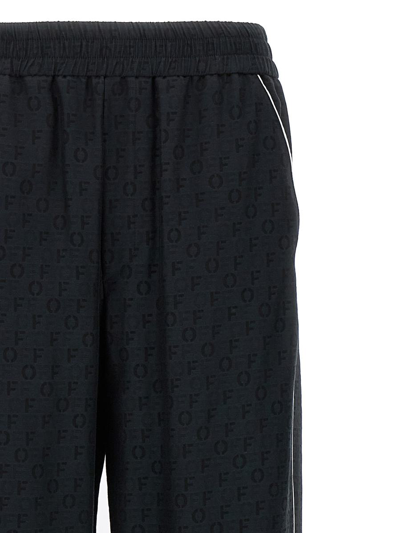Shop Off-white Off Jacquard Pajama' Pants In Black