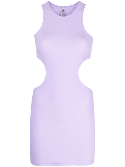 Shop Reina Olga Cut-out Detail Short Dress In Lilac