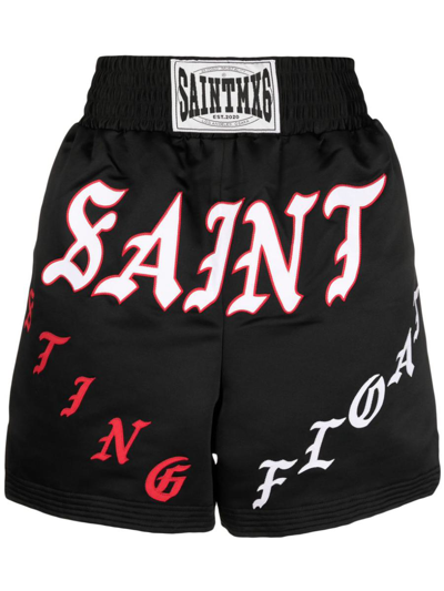 Shop Saint Mxxxxxx Saint M×××××× Logo Shorts In Black