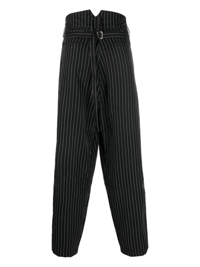 Shop Youths In Balaclava Unisex Pinstripe Trousers Woven Clothing In 1 Black