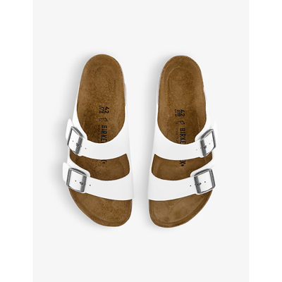 Shop Birkenstock Men's White Birko Arizona Double-strap Leather Sandals