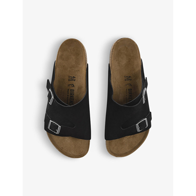 Shop Birkenstock Zurich Double Buckle-fastened Suede Sandals In Black