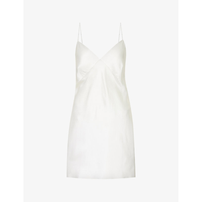 Shop Olivia Von Halle Women's Ivory Core Xena V-neck Silk Night Dress