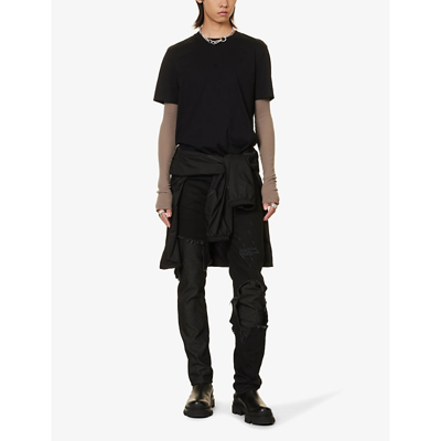 Shop Givenchy Men's Black Brand-print Slim-fit Cotton-jersey T-shirt
