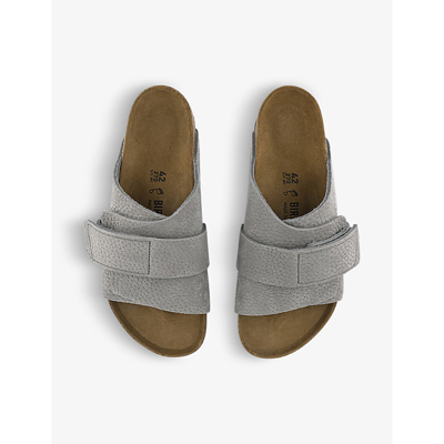 Shop Birkenstock Kyoto Adjustable-fastened Leather Sandals In Desert Buck Whale Grey