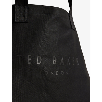 Shop Ted Baker Black Logo-print Cotton Tote Bag