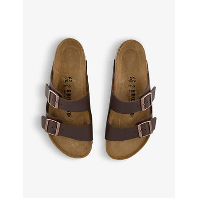 Shop Birkenstock Men's Brown Arizona Double-strap Leather Sandals