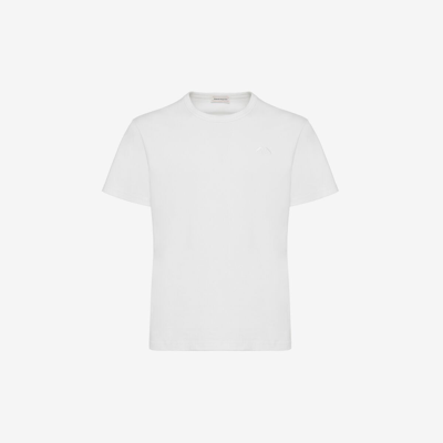 Shop Alexander Mcqueen Embroidered Logo T-shirt In White
