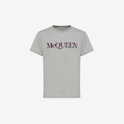 Shop Alexander Mcqueen Logo T-shirt In Pale Grey
