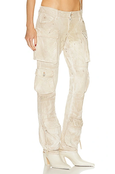 Shop Attico Essie Long Pant In Natural Marble