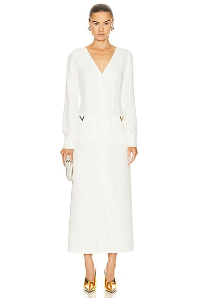 Shop Valentino Cady Couture Dress In Avorio
