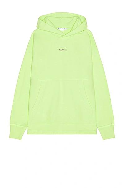 Shop Acne Studios Franklin H Stamp Hoodie In Fluo Green