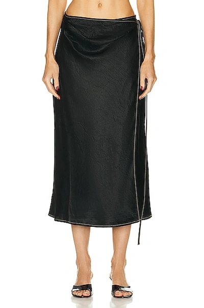Shop Acne Studios Bias Cut Skirt In Black