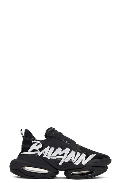 Shop Balmain B Bold Low Sneaker In Noir & Argent