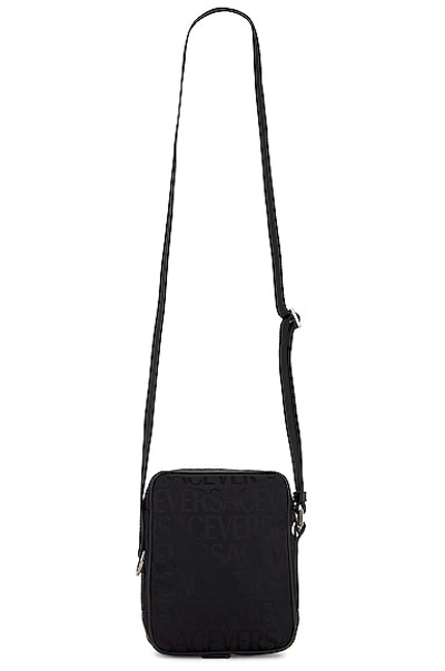 Shop Versace Messenger Bag In Black & Rutenium