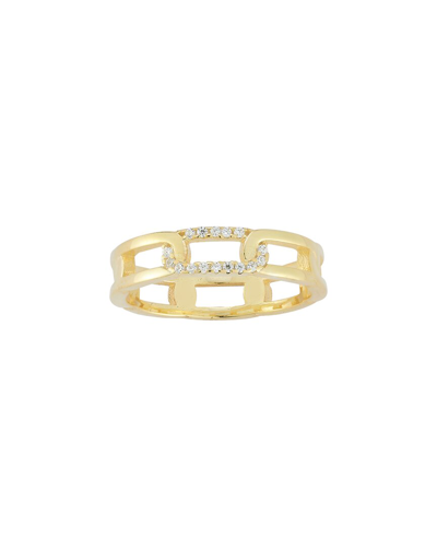 Sphera Milano 14k Gold Plated Cz Chain Link Ring