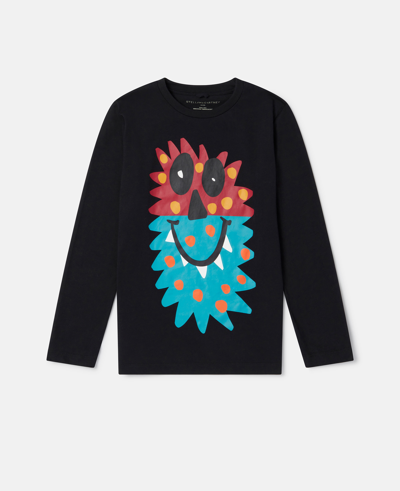 Shop Stella Mccartney Monster Motif Long Sleeve T-shirt In Black