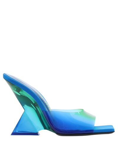 Shop Attico Cheope Heeled Sandals In Lightblue