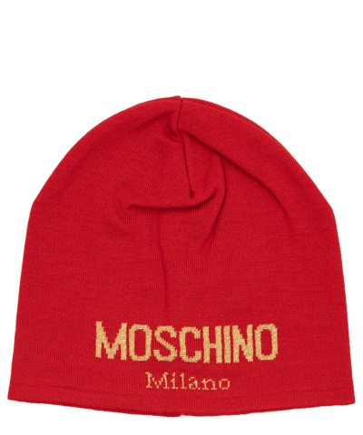 Shop Moschino Beanie In Red