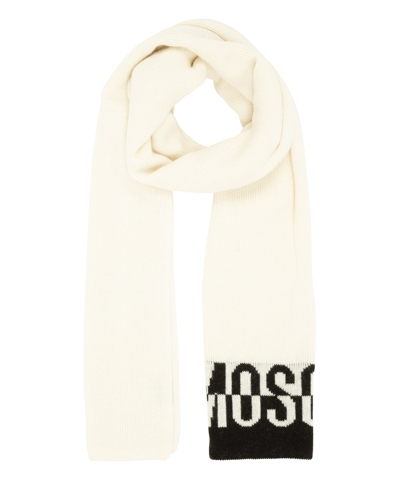 Shop Moschino Scarf In White