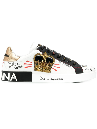 Shop Dolce & Gabbana 'king' Sneakers In White