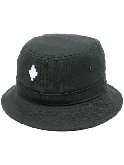 Shop Marcelo Burlon County Of Milan Embroidered Logo Bucket Hat In Black  