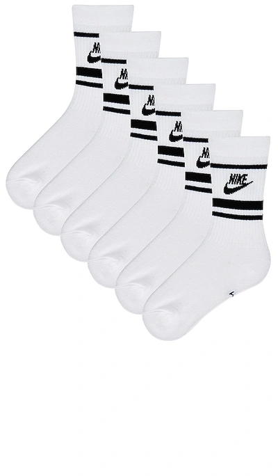 Shop Nike 3 Pack Crew Socks In White  Black  & Black