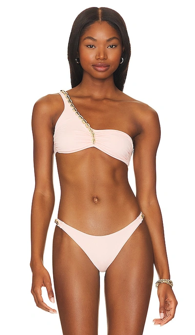Shop Seashell Madeline One Shoulder Bikini Top In Rododendro