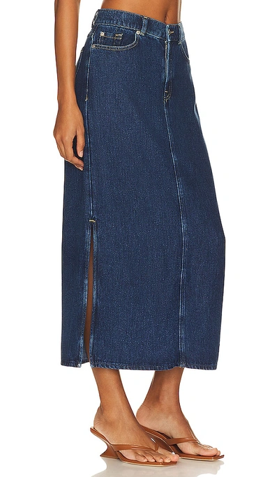 Shop 7 For All Mankind Maxi Denim Skirt In Blue