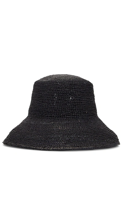 Shop Hat Attack Chic Crochet Bucket Hat In Black