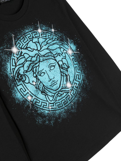 Shop Versace Medusa Head-print Long-sleeved T-shirt In Schwarz