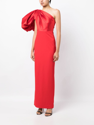 Shop Solace London Karli One-shoulder Gown In Red