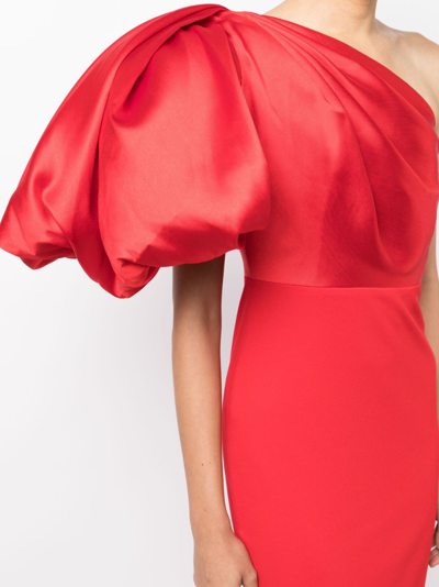 Shop Solace London Karli One-shoulder Gown In Red