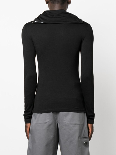 Shop Jil Sander Logo-print Zip-detail Sweatshirt In Black