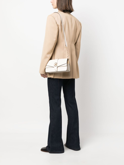 Shop Michael Michael Kors Medium Greenwich Leather Shoulder Bag In Nude