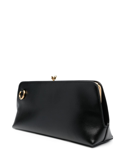 Jil Sander Small Goji Leather Shoulder Bag In Schwarz