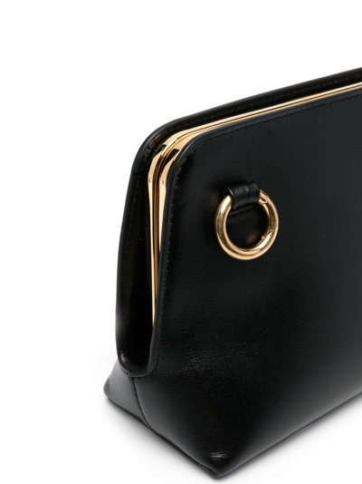 Jil Sander Small Goji Leather Shoulder Bag In Schwarz