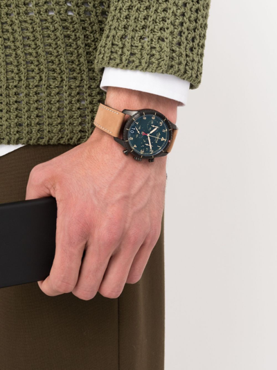 Shop Alpina Startimer Pilot Quartz Chronograph Big Date 41mm In Grün