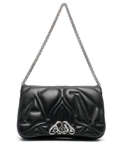 Shop Alexander Mcqueen The Seal Shoulder Bag In Black