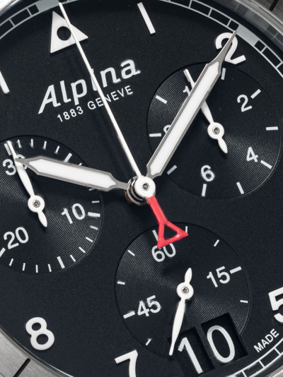 Shop Alpina Startimer Pilot Quartz Chronograph Big Date 41mm In Silber