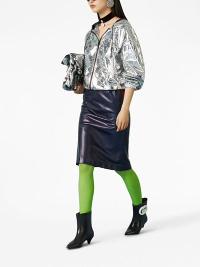 Gucci Viscose Blend Bomber Jacket In Silber