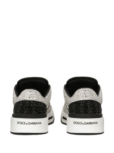 Shop Dolce & Gabbana Crystal-embellished Low-top Sneakers In White