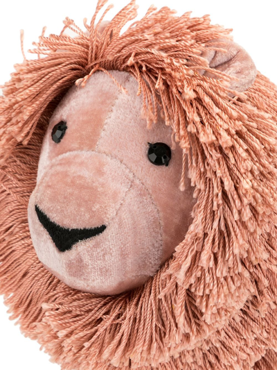 Anke Drechsel Embroidered Velvet Lion Plush In Pink