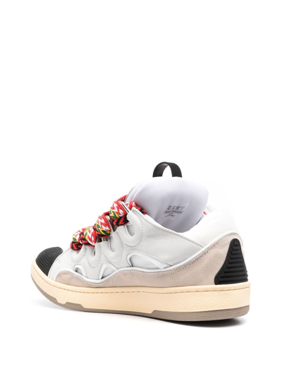 Shop Lanvin Curb Low-top Leather Sneakers In Weiss
