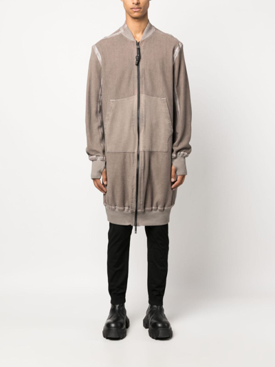 Isaac Sellam Experience Seam-detailing Zip-up Midi Coat In Braun