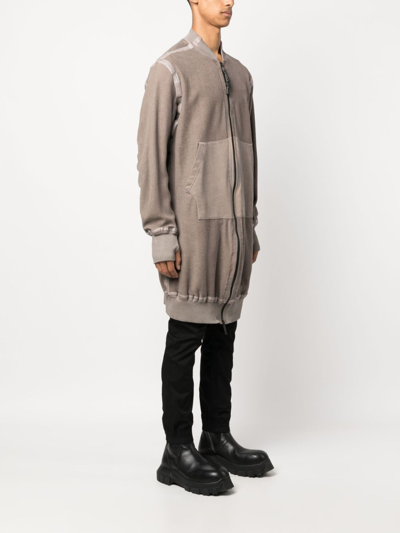 Isaac Sellam Experience Seam-detailing Zip-up Midi Coat In Braun