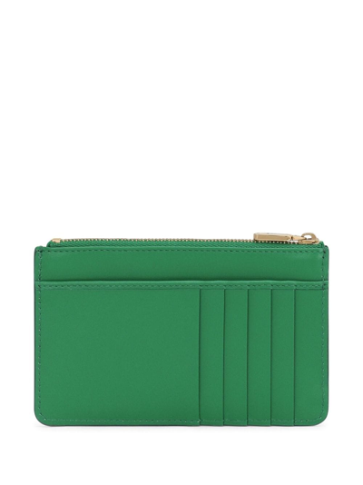 Dolce & Gabbana Logo-embossed Zip Purse In Grün