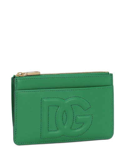 Shop Dolce & Gabbana Logo-embossed Zip Purse In Grün