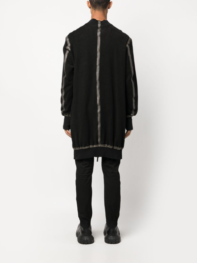 Isaac Sellam Experience Seam-detailing Zip-up Midi Coat In Schwarz
